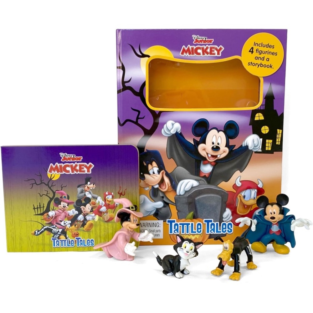 Disney Junior Mickey Halloween Tattle Tales - Activity Storybook 4 Figurines